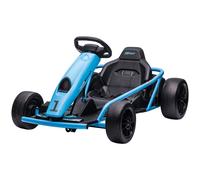 HOMCOM Go Kart Elettrico per Bambini 8-12 Anni in PP e Metallo Blu e Nero