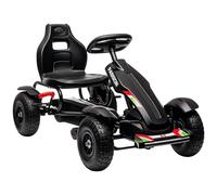 HOMCOM Go Kart per Bambini 5-12 Anni Sedile Regolabile 121x58x61 cm Nero