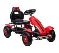 HOMCOM Go Kart per Bambini 5-12 Anni Sedile Regolabile 121x58x61 cm Rosso