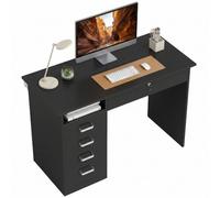 HOMCOM Grande scrivania moderna per computer, 110x50x76 cm, Nero