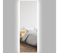 HOMCOM Grande specchio da parete 120 x 40 cm con illuminazione a LED Specchio rettangolare senza scheda, antideflagrante, intensità variabile e 3 colori di illuminazione, per soggiorno e camera da
