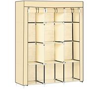 HOMCOM Guardaroba in Tessuto con Base Rialzata 125x43x162.5cm Beige
