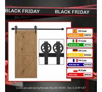 HOMCOM Herraje Puerta Corredera 200 cm Kit de Rieles Deslizantes para Puerta