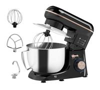 HOMCOM Impastatrice Planetaria Elettrica da 4.5L a 6 Velocità Nero e Argento