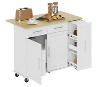 HOMCOM Isola da Cucina con Portasciugamani, 2 Cassetti, Ripiani e Armadietto