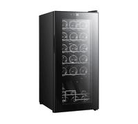 HOMCOM Cantinetta Frigorifero per 18 Bottiglie di Vino con Display Digitale, Luce LED e Controllo Temperatura, Nero