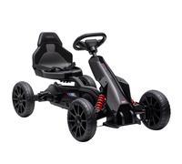 HOMCOM Go-Kart con pedali per bambini, con sedile regolabile in 4 posizioni, ruote in EVA silenziose, 100 x 58 x 58,5 cm, bicicletta e veicolo per bambini, colore: nero