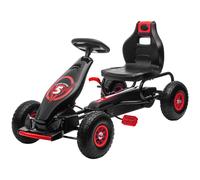 HOMCOM Kart per Bambini con Sedile Regolabile Rosa e Nero