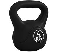 HOMCOM Kettlebell 14kg con Base Piatta in Plastica e Sabbia Nero