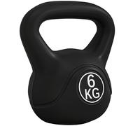 HOMCOM Kettlebell 14kg con Base Piatta in Plastica e Sabbia Nero