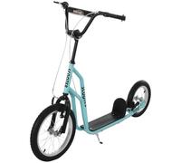 HOMCOM Kinderroller Scooter Tretroller mit verstellbarem Lenker, großen Rädern und Handbremse Kickscooter 16 Zoll Cityroller für Jungen und Mädchen ab 5 Jahre Metall
