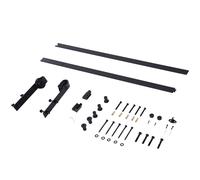 HOMCOM Kit Binario e Rulli per Porta Scorrevole in Acciaio Nero