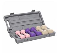 HOMCOM Set di Manubri Palestra 2x0.5/1/1.5kg Valigetta | Manubri da 6 kg Totali, Impugnatura Antiscivolo, Allenamento Fitness Casa