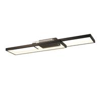 HOMCOM Lampada LED da Soffitto Dimmerabile con Telecomando e Interruttore, Temperatura del Colore 3000-6000K, Plafoniera Lampada di Design per Soggiorno e Salotto, 70x30 cm, Nero