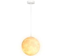 HOMCOM Lampada a sospensione a luna 3D con controllo APP, lampada a luna musicale a soffitto con CCT e cambio colore RGB per cucina, sala da pranzo, bianco crema