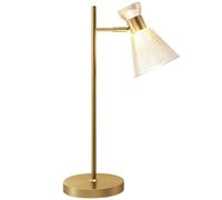 HOMCOM Lampada da Scrivania con Paralume Regolabile in Vetro Satinato Oro