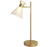 HOMCOM Lampada da Scrivania Moderna con Paralume in Vetro Regolabile Oro