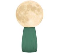 HOMCOM Lampada da Tavolo a 3 Colori a Forma di Luna in ABS Bianco e Verde Scuro [EEK: G]