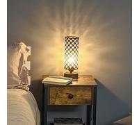 HOMCOM Lampada da Tavolo con Paralume in Cristallo e 1 Porte USB, Intensità della Luce Regolabile Ф10.8 x 30cm, Nero