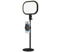 HOMCOM Lampada da Tavolo LED Dimmerabile con Supporto per Telefono Nero