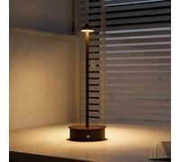 HOMCOM Lampada da Tavolo Ricaricabile con USB, Controllo Touch, Caffè