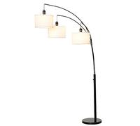 HOMCOM Lampada da Terra 3 Luci Base in Marmo 103x34.5x205cm Nero e Bianco