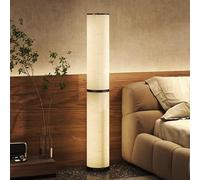 HOMCOM Lampada da Terra a LED, Lampada Moderna Dimmerabile con Telecomando Magnetico, Regolazione Temperatura 3000-6000K, Timer e Funzione Memoria, Paralume in Tessuto, per Salotto, Ø20x135 cm, Beige