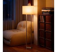 HOMCOM Lampada da Terra con Luminosità Regolabile e Interruttore a Pedale Bianco [EEK: E]