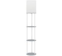 HOMCOM Lampada da Terra con Ripiani e Telecomando - 3 Temperature Colore, Grigio Aosom Italy