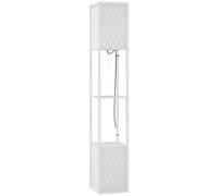 HOMCOM Lampada da Terra con Ripiani in Tessuto e Interruttore a Catena 26x26x156 cm Bianco Aosom Italy