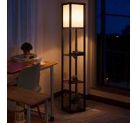 HOMCOM Lampada da Terra Elegante, 3 Mensole, Lampadine E27, 26 x 26 x 160cm