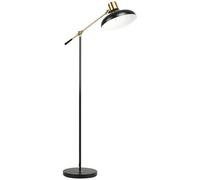 HOMCOM Lampada da terra, lampada da terra regolabile in altezza, lampada da terra orientabile da 40 W, lampada ad arco, lampada da lettura con base E27, per il soggiorno, nera, senza lampadina