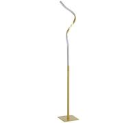 HOMCOM Lampada da Terra LED a Spirale con 3 Luminosità Regolabili e Interruttore a Pedale, Oro