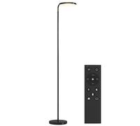 HOMCOM Lampada da Terra LED con Testa Girevole a 350° e Telecomando Magnetico, Regolazione Continua 3000K-6500K, Nero Aosom Italy