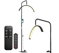 HOMCOM Lampada da Terra LED Mezza Luna, Testa Rotante 350° Nero