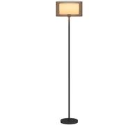 HOMCOM Lampada da Terra Moderna con Doppio Paralume, Lampada con Interruttore a Pedale per Camera, Salotto e Soggiorno, Ø33 x 152.5 cm, Nero