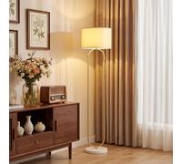 HOMCOM Lampada da Terra Moderna con Paralume in Tessuto Base Grande Oro