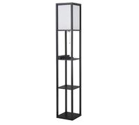 HOMCOM Lampada da Terra Moderna con Ripiani 26 x 26 x 160 cm Nero e Bianco