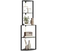 HOMCOM Lampada da terra per soggiorno, lampada da terra con ripiani angolari a 4 livelli, moderna lampada a LED, luminosità regolabile, interruttore a pedale, per soggiorno, camera da letto, ufficio,