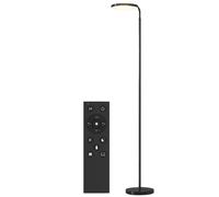 HOMCOM Lampada da Terra Regolabile con Telecomando e Testa Girevole 350° Nero [EEK: F]