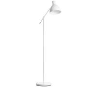 HOMCOM Lampada da terra regolabile in altezza, lampada da terra orientabile, lampada da terra da 40 W senza lampadina, lampada da lettura ad arco con base E27, per soggiorno, camera da letto, bianco