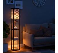 HOMCOM Lampada da Terra Scaffale 2 in 1 26x26x160cm Nero e Bianco | 3 Ripiani, Lampada Moderna, Salotto Soggiorno Ufficio, Attacco E27