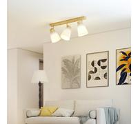 HOMCOM Lampadario da Soffitto con 3 Punti Luce Regolabili a 90°, Lampada Sospesa da Soggiorno e Salotto con Attacchi E27 per Lampadine LED, Colore Legno Il tuo ambiente è poco illuminato e privo di st