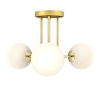 HOMCOM Lampadario da Soffitto Vintage con 3 Punti Luce, Lampada da Soggiorno e Salotto con Attacchi G9, 42x42x26.5 cm, Lampadine non Incluse, Oro