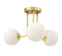 HOMCOM Lampadario Vintage da Soffitto con 3 Punti Luce Attacchi G9 Oro