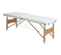 HOMCOM Lettino da massaggio pieghevole, lettino da massaggio 2 zone, altezza regolabile, cuscino facciale removibile, 186 x 60 x 61-87 cm, crema Aosom Italy