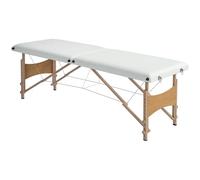 HOMCOM Lettino da massaggio pieghevole, lettino da massaggio portatile a 2 zone 186 x 60 cm, altezza regolabile, cuscino facciale rimovibile, lettino estetico per tatuaggi in legno di faggio, borsa