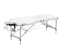 HOMCOM Lettino da Massaggio Pieghevole ad Altezza Regolabile, Lettino Professionale per Massaggi in Alluminio e Plastica, 215x60x61-84 cm, Bianco