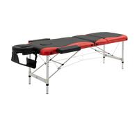 HOMCOM Lettino da Massaggio Pieghevole ad Altezza Regolabile, Lettino Professionale per Massaggi in Alluminio e Plastica, 215x60x61-84 cm, Nero e Rosso