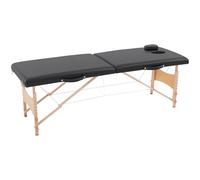 HOMCOM Lettino Massaggio Portatile ad Altezza Regolabile, Lettino da Massaggio con Borsa, Maniglia e Cuscino Rimovibile, 186x60x58-81 cm, Nero